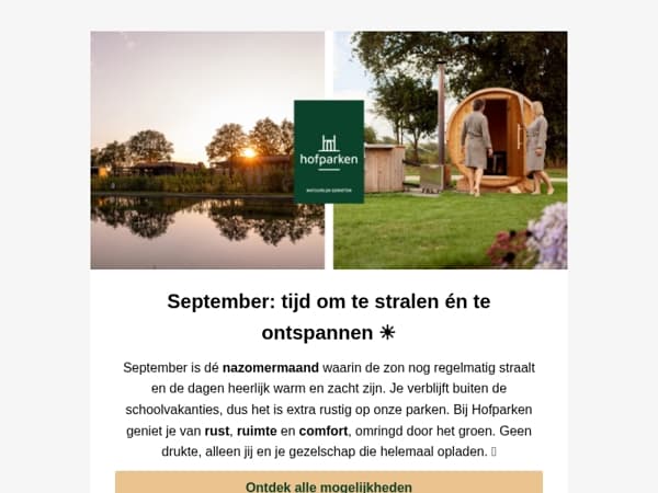 Even weg van alles? September is je kans! 🍃 🌞