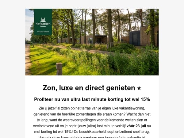 Uitzonderlijk: tot 𝟭𝟱% 𝗸𝗼𝗿𝘁𝗶𝗻𝗴 op jouw ultra last minute vakantie! 💥