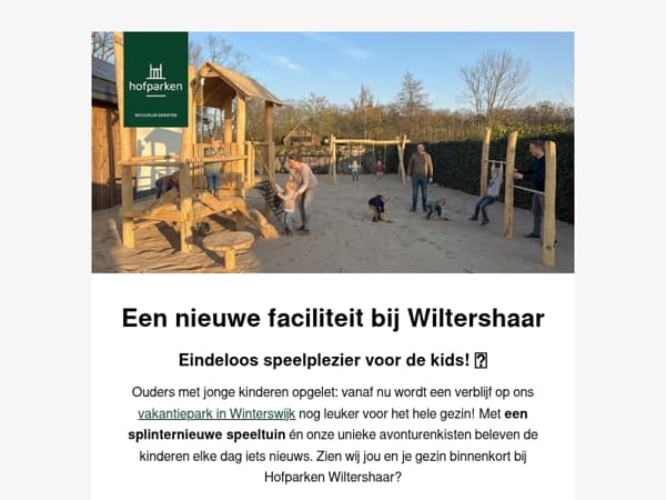 Een nieuwe faciliteit wacht om ontdekt te worden bij Hofparken Wiltershaar! 💥