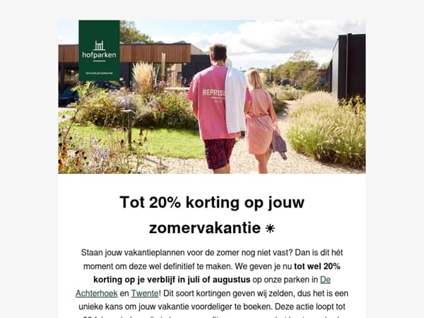 🔥 Een unieke kans: boek jouw zomervakantie nu met korting tot 20%!