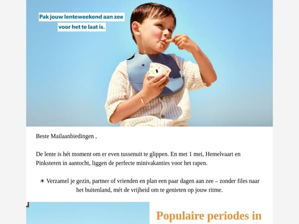 Paasvakantie bijna volgeboekt – jij nog niet?