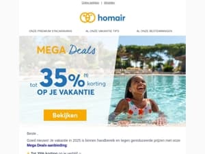 Mega Deals: tot 35% korting op je verblijf in 2025