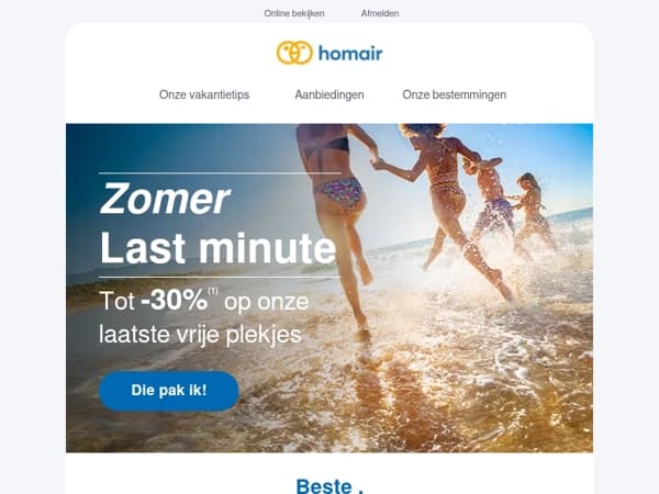 Zomer last minute: tot -30% op je verblijf