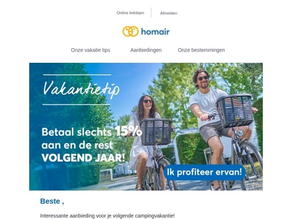 📢 Goede tip voor uw zomervakantie
