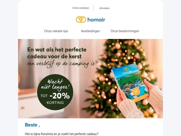 🎁 Geen inspiratie voor kerstcadeaus? Geef een verblijf cadeau!