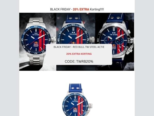 💥Black Friday TW Steel Red Bull actie | SUPER Korting💸!
