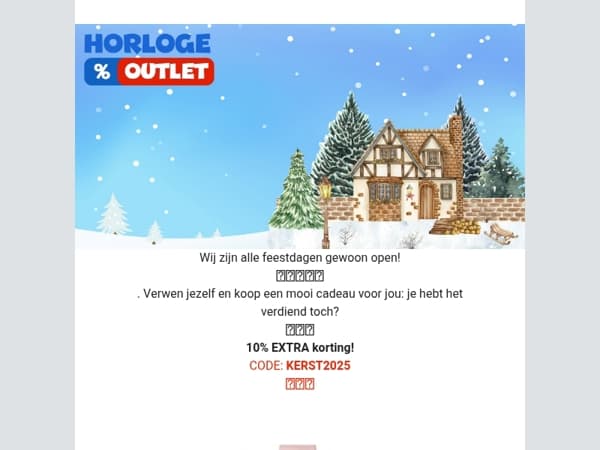 🎅 horlogeoutlet.nl is de hele Kerst open - 10% Extra korting🦌🦌!
