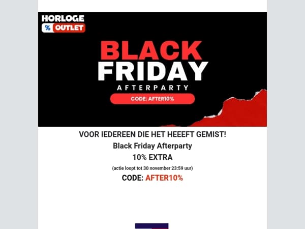 🎉 Black Friday Afterparty - voor diegene die het heeft gemist!