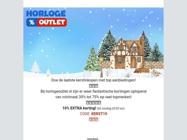 🎅10% Extra korting - Kerstfeest bij horlogeoutlet.nl🦌🦌!