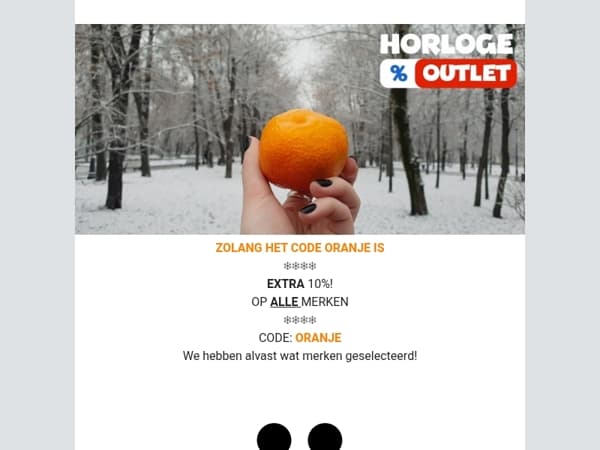 📣CODE ORANJE bij horlogeoutlet.nl - 10% extra korting!🚨