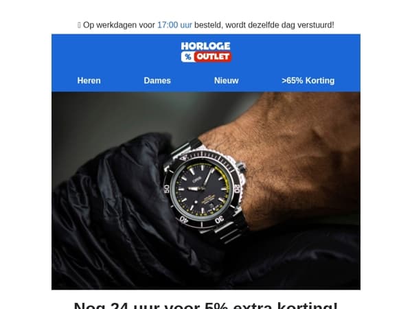 Jouw 5% korting verloopt morgen! ⏳