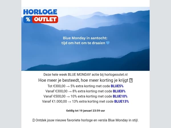 Nog een paar dagen! Blue Monday in aantocht: tijd om het om te draaien💙