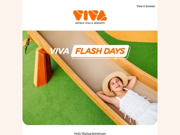 🌸 VIVA FLASH DAYS: up to 40% off your next getaway 🌟