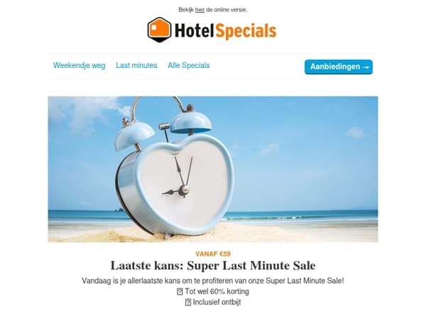Laatste kans: Super Last Minute Sale ⏰