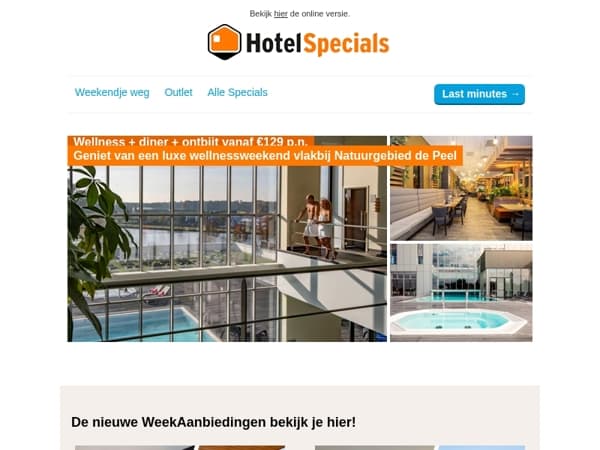 Wellness + diner + ontbijt vanaf €129!