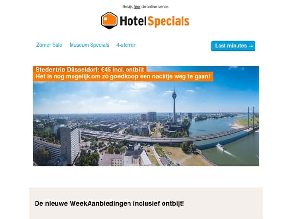 Stedentrip Düsseldorf: €45 incl. ontbijt