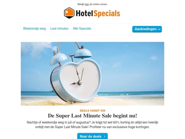 De Super Last Minute Sale begint nu!