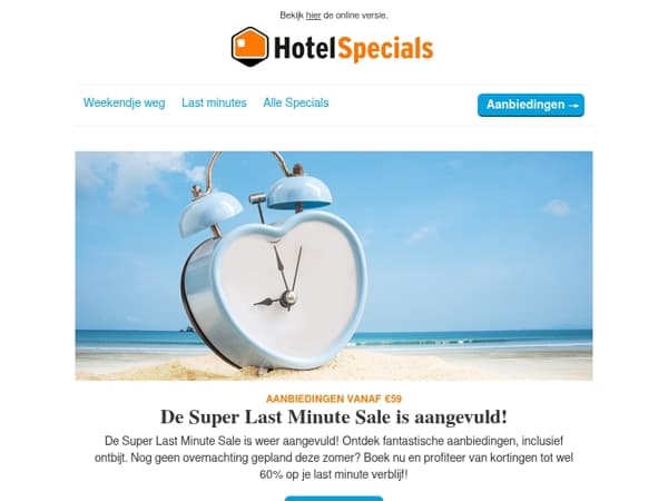 De Super Last Minute Sale is aangevuld! ☀️