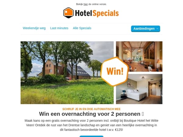 Win een overnachting voor 2 personen 🎁