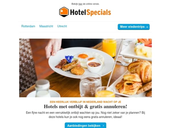 Hotels met ontbijt & gratis annuleren ☕🥐