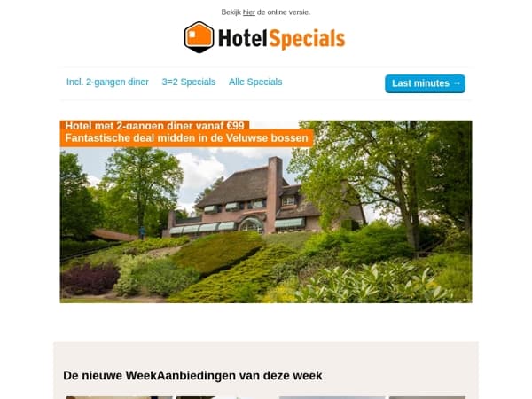 Hotel met 2-gangen diner vanaf €99