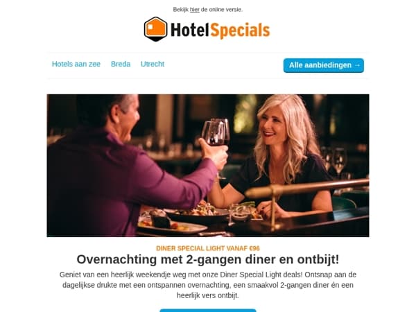 Diner + ontbijt inbegrepen vanaf €96 🍴🛏️