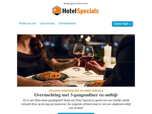 Overnachting + diner & ontbijt 🍷