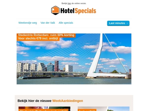Stedentrip Rotterdam: ruim 60% korting