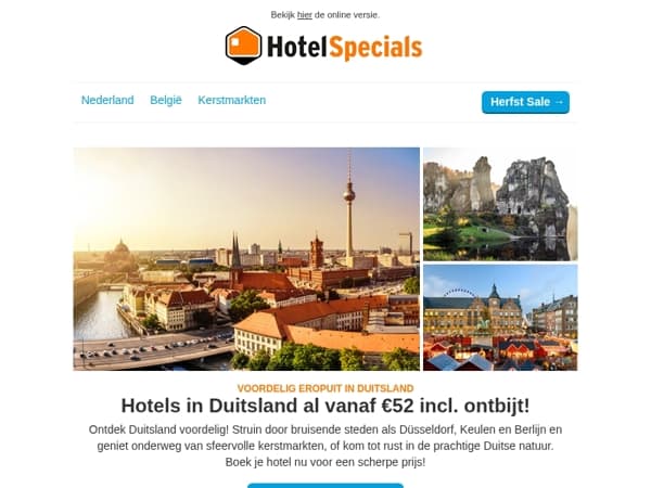 Hotels in Duitsland al vanaf €52 incl. ontbijt!