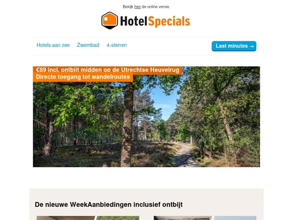 Direct vanaf je hotel de natuur in 🌳