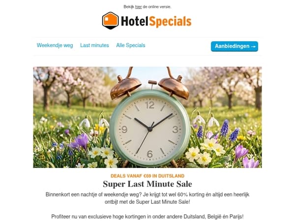 De Super Last Minute Sale is begonnen!