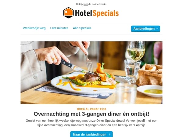 Overnachting + 3-gangen diner én ontbijt 🍷