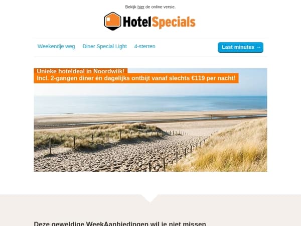 Unieke hoteldeal in Noordwijk!