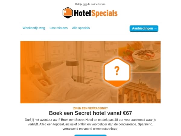 Verrassing! Secret Hotel vanaf €67