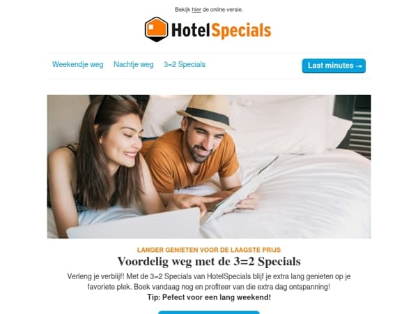 Verleng je verblijf met de 3=2 Specials