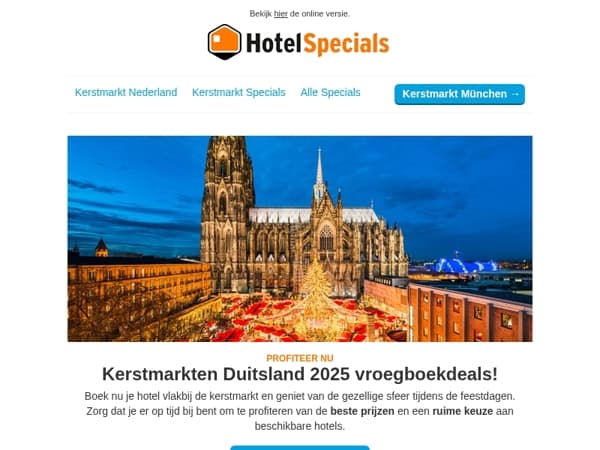 Vroegboekdeals: hotels nabij de kerstmarkt 🎄