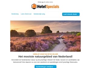 Hoteldeals in de Nederlandse natuur