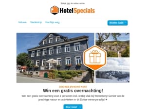 Jouw gratis nachtje weg! 🎉