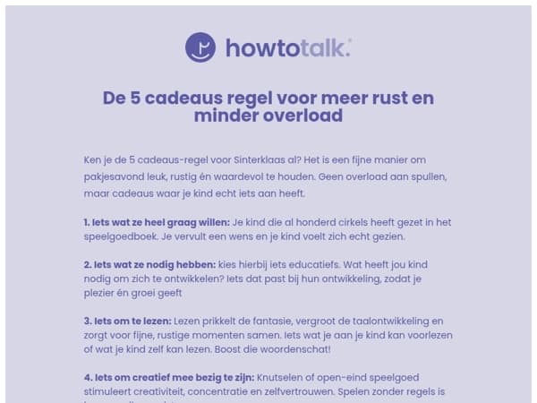 Ken je 'm al? De 5 cadeaus regel