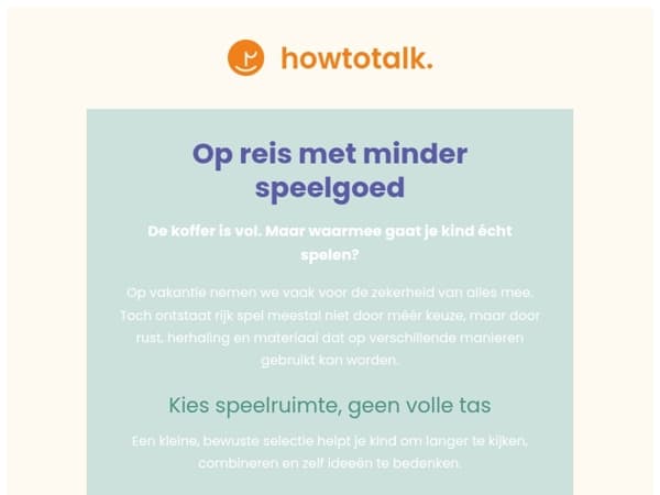 Op reis met minder speelgoed (en méér spel)