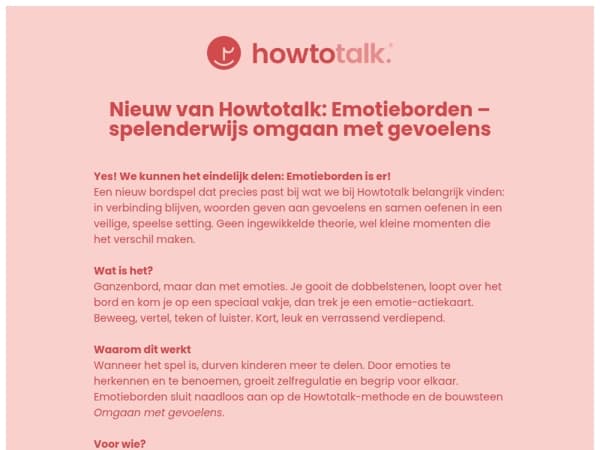 NIEUW van Howtotalk: Emotieborden – spelenderwijs omgaan met gevoelens
