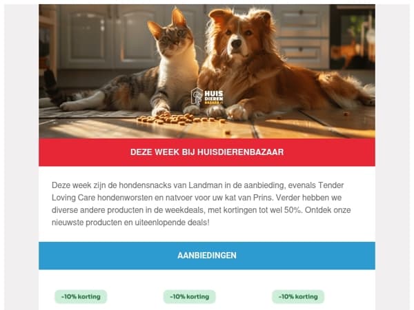 Deze week bij Huisdierenbazaar: diverse merken in de actie en natvoer met korting! 🐶🐈