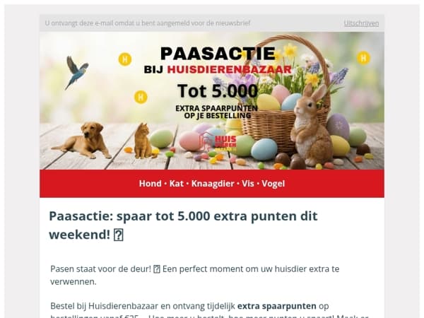 Paasactie: spaar tot 5.000 extra punten dit weekend! 🐣