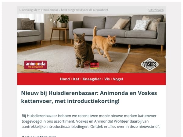 Nieuw bij Huisdierenbazaar: Voskes en Animonda kattenvoer (met introductiekorting!)!
