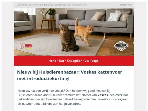 Nieuw bij Huisdierenbazaar: Voskes kattenvoer met introductiekorting!