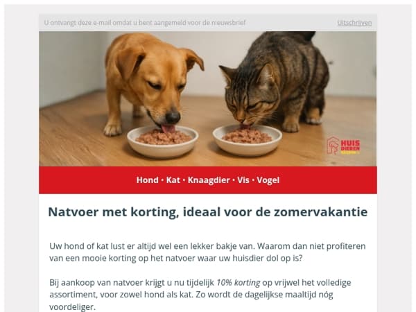 10% korting op natvoer voor honden en katten! 🐾