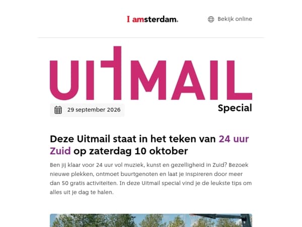 UITMAIL SPECIAL: 10 oktober is 24 uur Zuid 🥳🎉 Lees wat er allemaal te doen is | Er op /uit