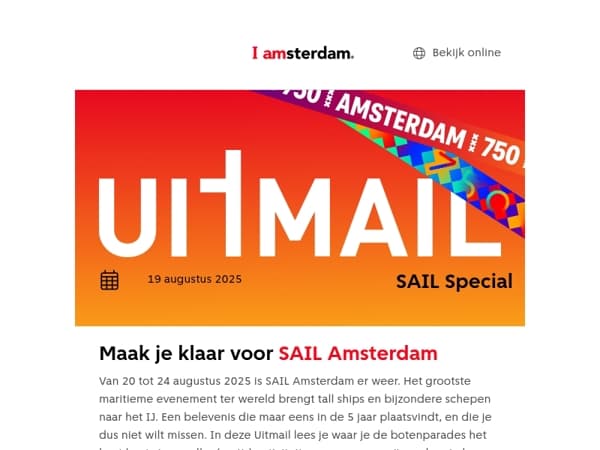 UITMAIL SPECIAL: Deze week begint SAIL Amsterdam ⛵️🌊 | Er op /uit