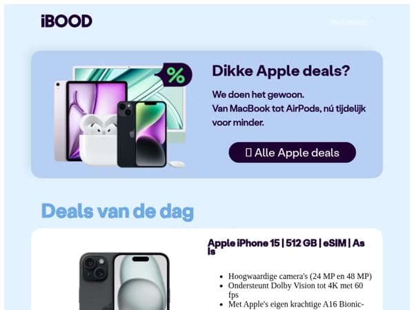 Nu: Apple iPhone 15 | 512 GB | eSIM | As Is voor slechts 699,00 !