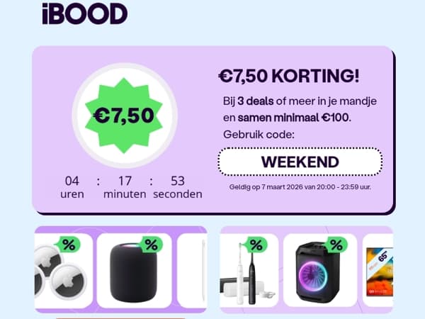 Alleen vanavond: €7,50 extra korting! 💸
